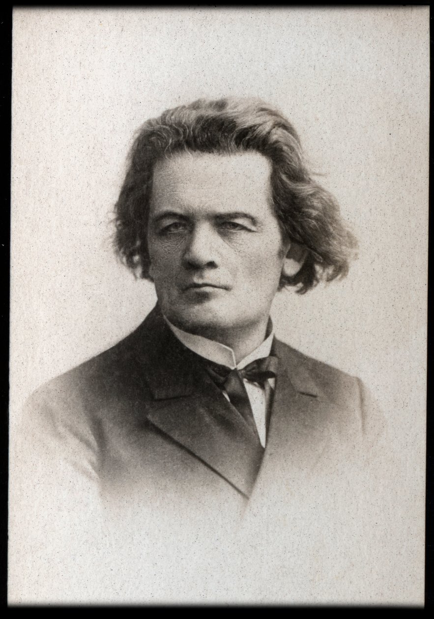 Portrett av Anton Rubinstein (1829-1894), russisk pianist, komponist og dirigent. av French Photographer