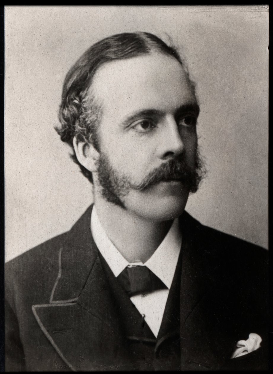 Portrett av Lord Arthur James Balfour (1848-1930), britisk politiker og statsmann. av French Photographer