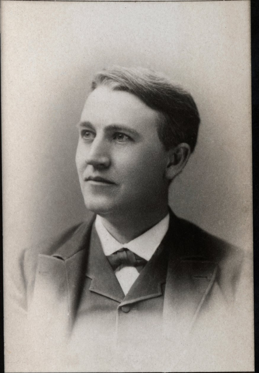 Portrett av Thomas Edison (1847-1931), amerikansk fysiker. av French Photographer