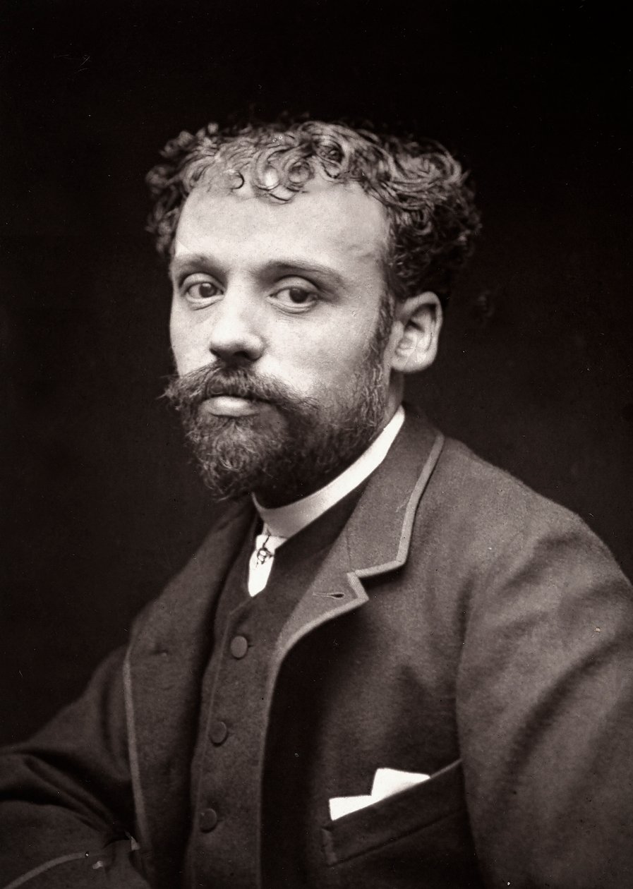 Kunstneren Edouard Bisson portrettert i anledning Salongen i Paris, 1885 av French Photographer