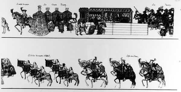A Procession to the Joust (se 138677 og 138679) av French School