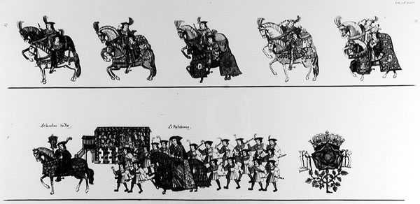A Procession to the Joust (se 138677-78) av French School