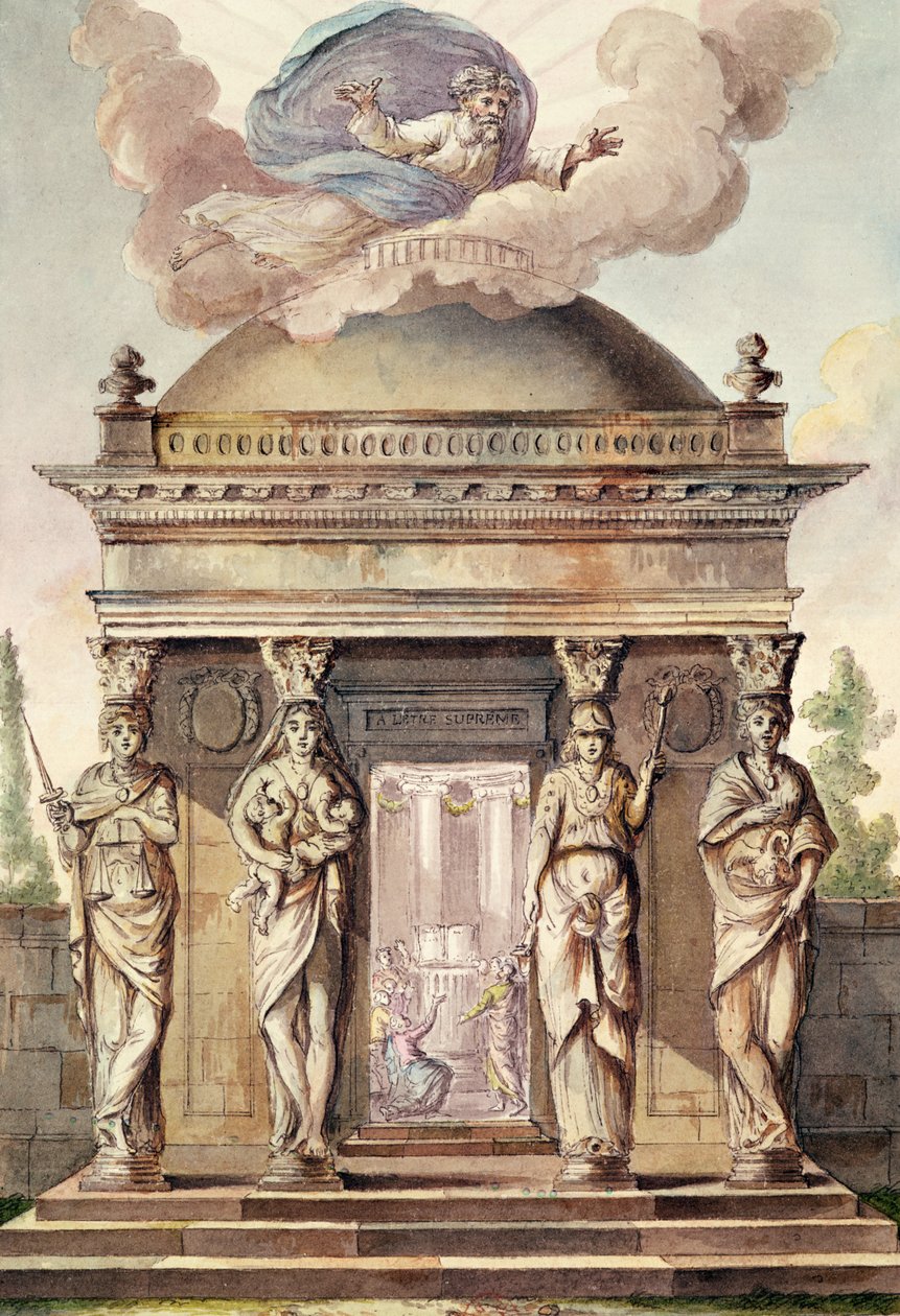 Hommage to the Eternal (fargegravering) av French School