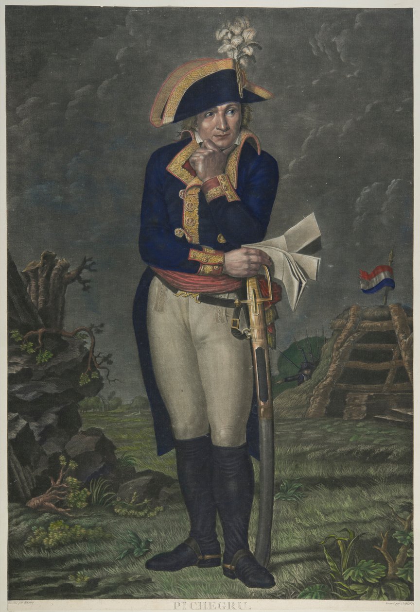 Jean-Charles Pichegru (fargegravering) av French School