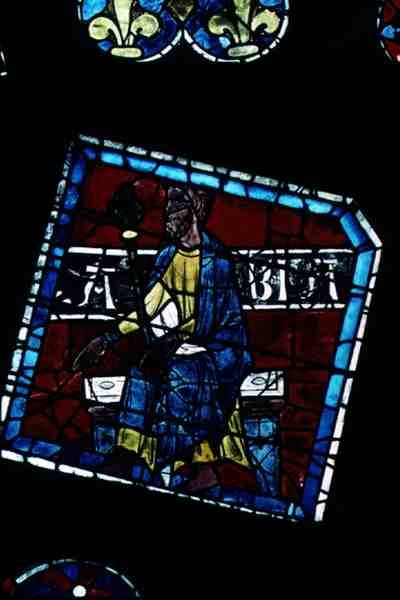 Kong Abia, detalj fra det nordlige rosevinduet, ca. 1223 av French School