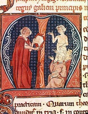 Ms 1003 f.1 The Doctors Teachings, fra Oeuvres de Galien av Claudius Galenus (ca.130-c.201) av French School