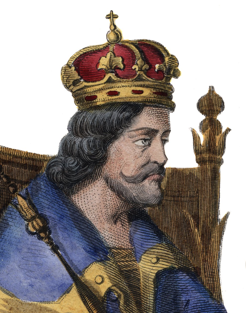 Portrett av Charles I av Napoli (Charles of Anjou) (1227-1285), konge av Sicilia. av French School