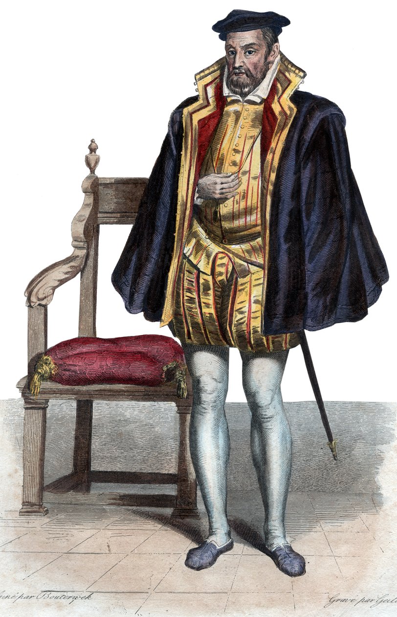 Portrett av Gaspard II de Coligny (1519-1572), fransk adelsmann og admiral. av French School