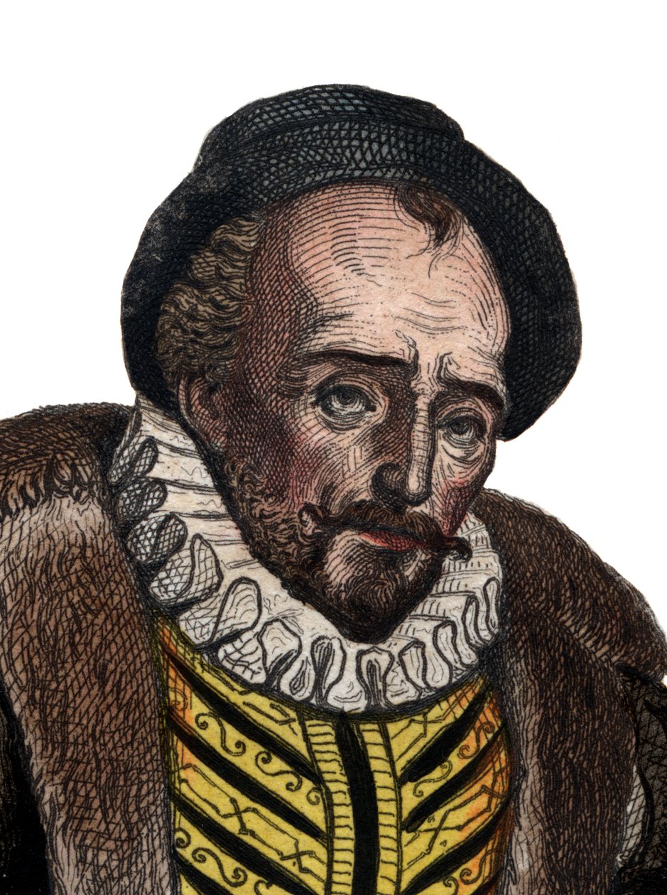 Portrett av Lord Michel Eyquem de Montaigne (1533-1592), fransk forfatter. av French School