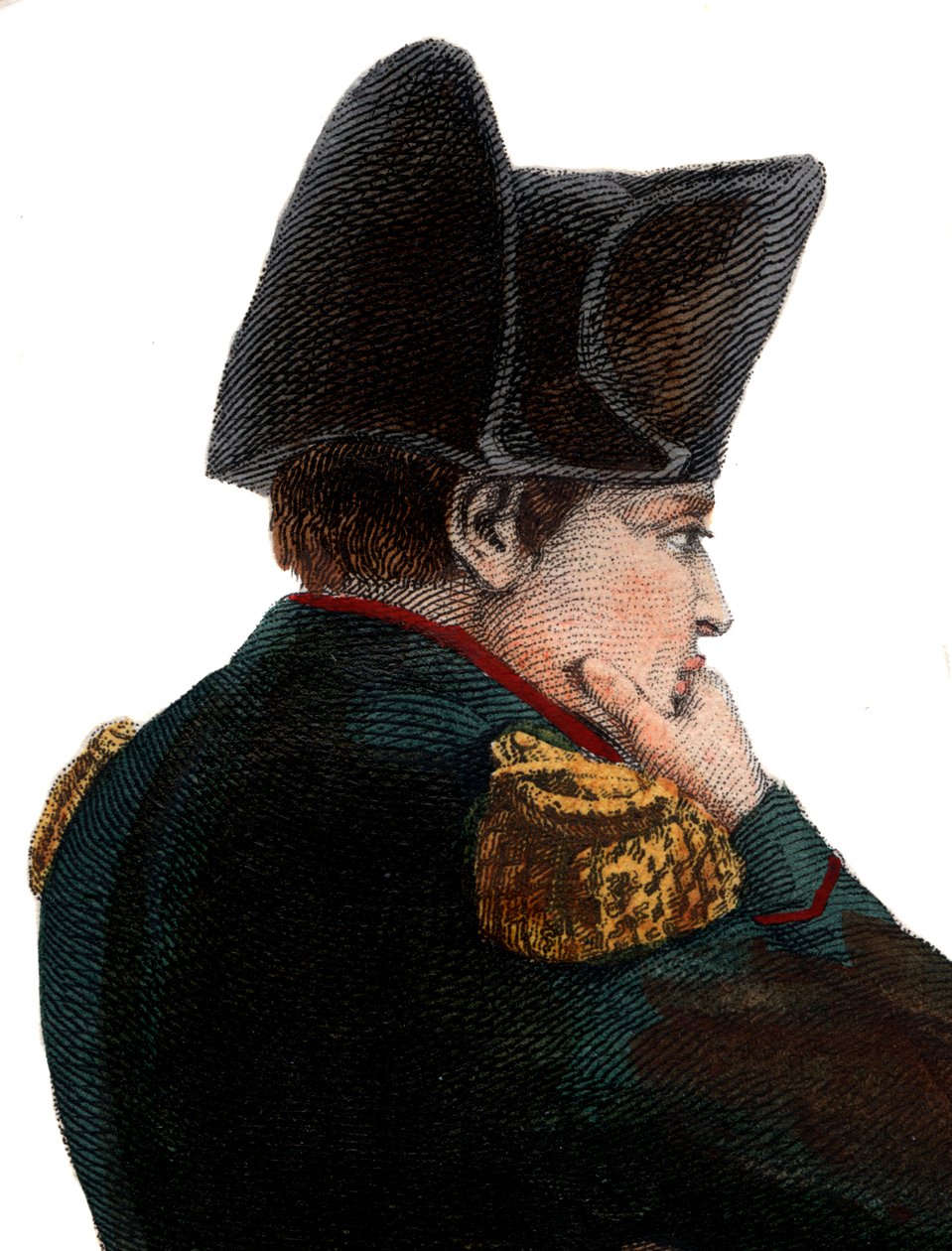 Portrett av Napoleon I (1769-1821) på øya St Helena. av French School