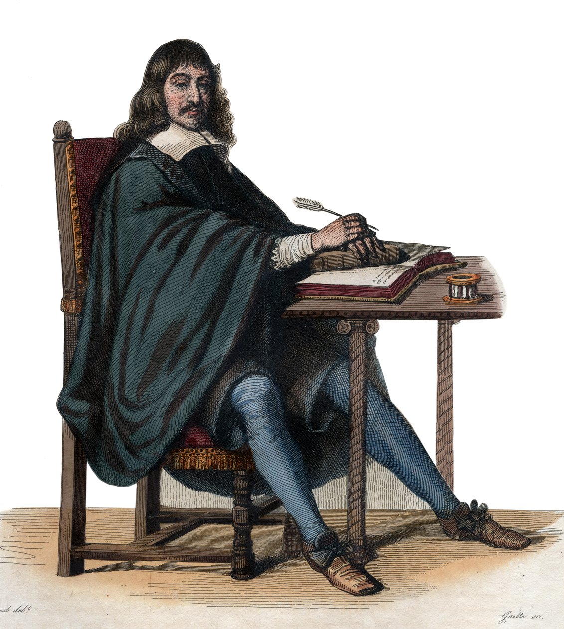 Portrett av Rene Descartes (1596-1650), fransk filosof og forfatter. av French School