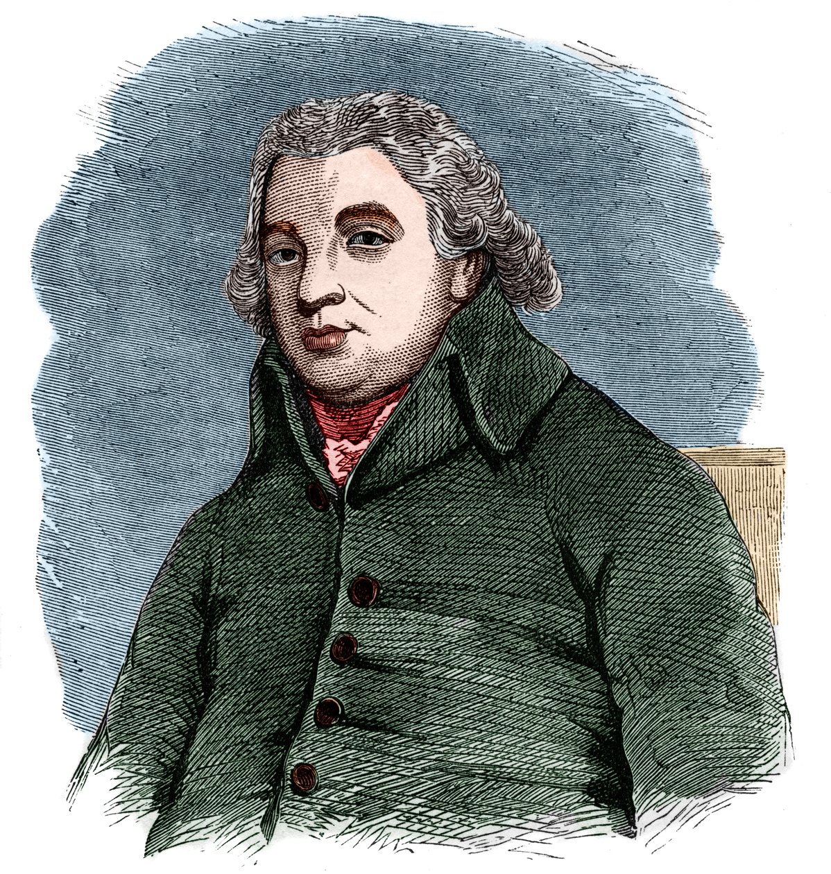 Portrett av Robert Raikes (1736-1811), engelsk filantrop og anglikansk lekmann. av French School
