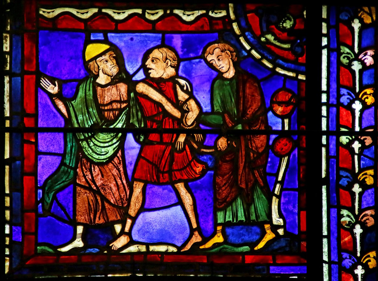 Scene fra St. Martins liv, katedralen i Chartres av French School