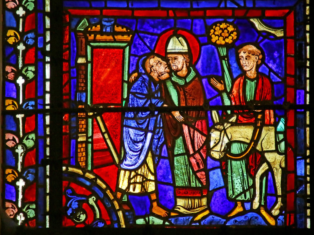 Scene fra St. Martins liv, katedralen i Chartres av French School