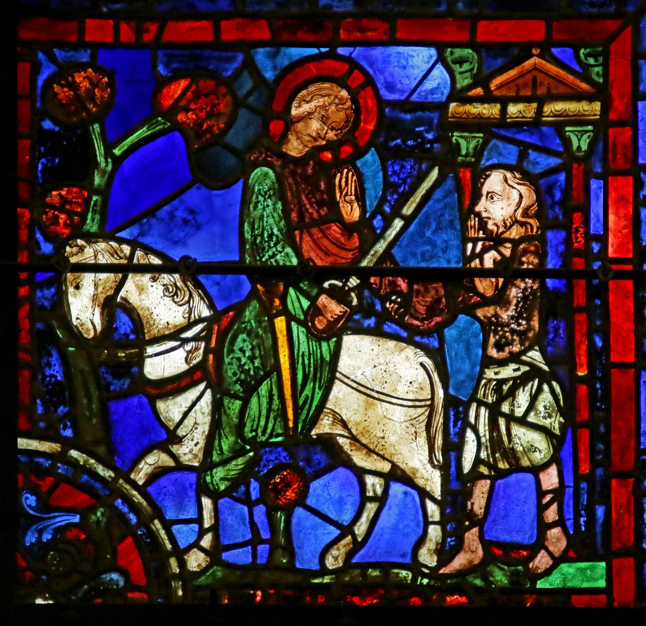 Scene fra St. Martins liv, katedralen i Chartres av French School