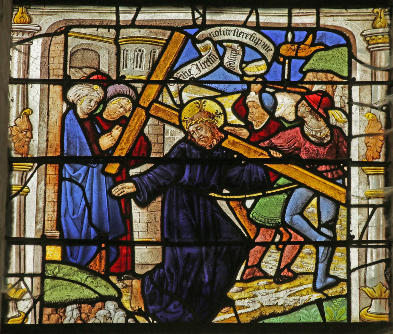 Vindu som viser Via Crucis av French School