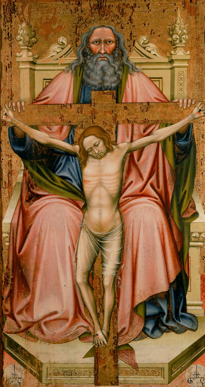 Treenigheten, av Maestro G.Z., i Pinacoteca Nazionale i Ferrara av Unknown