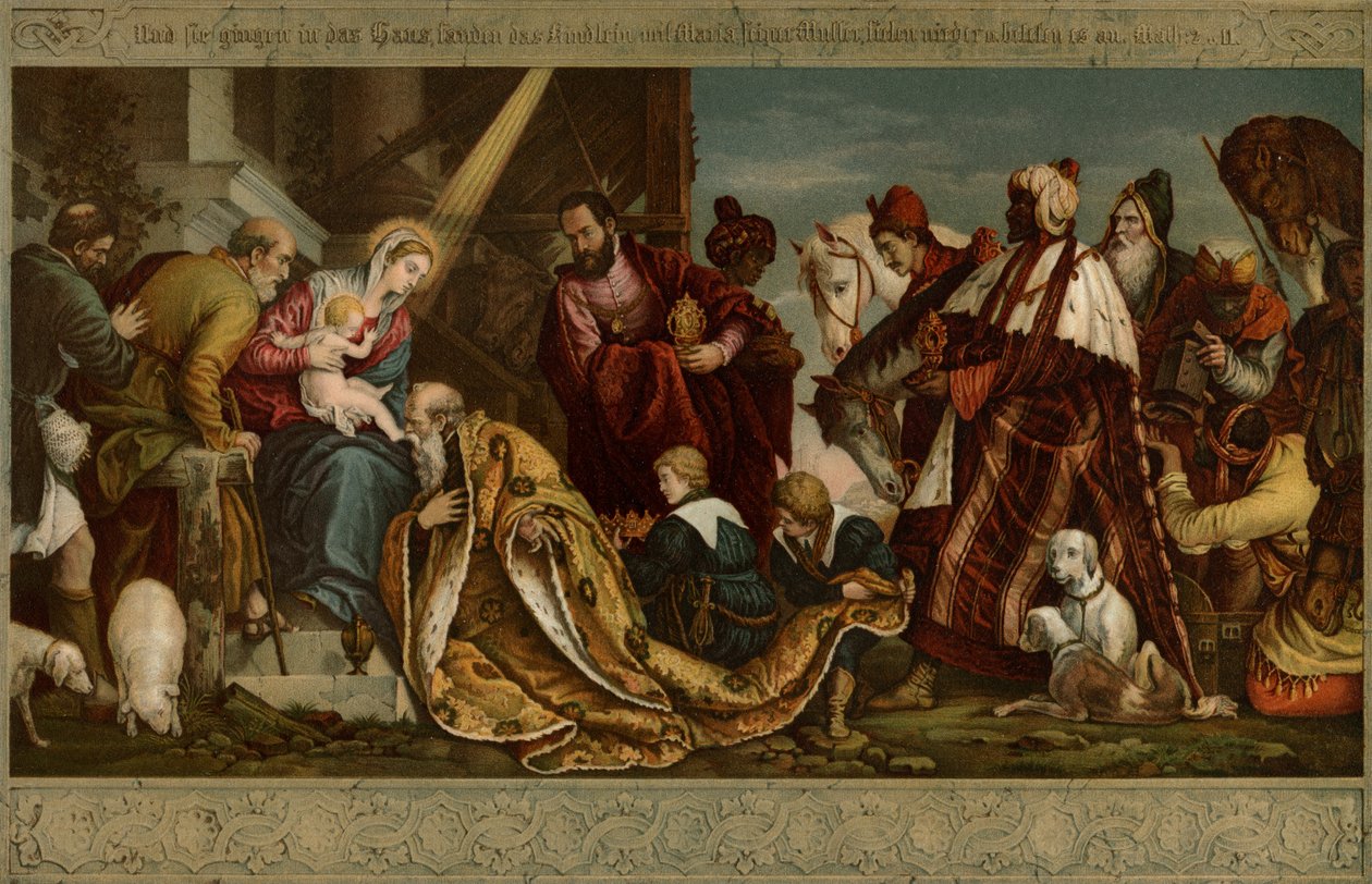 Tilbedelsen av magiene av after Veronese