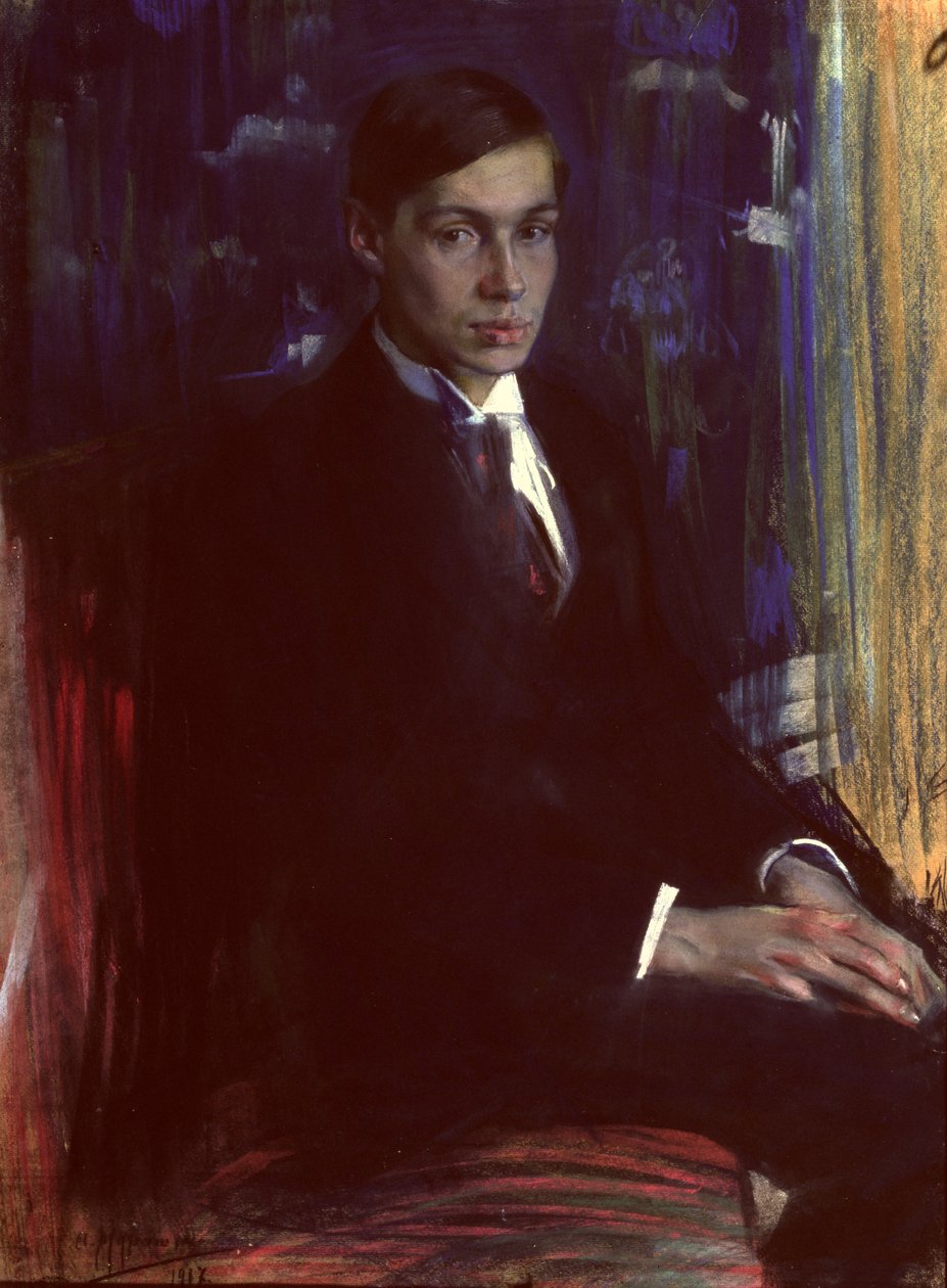 Portrett av Boris Pasternak (1890-1960), 1917 (pastell på papir) av A. A. Murashko