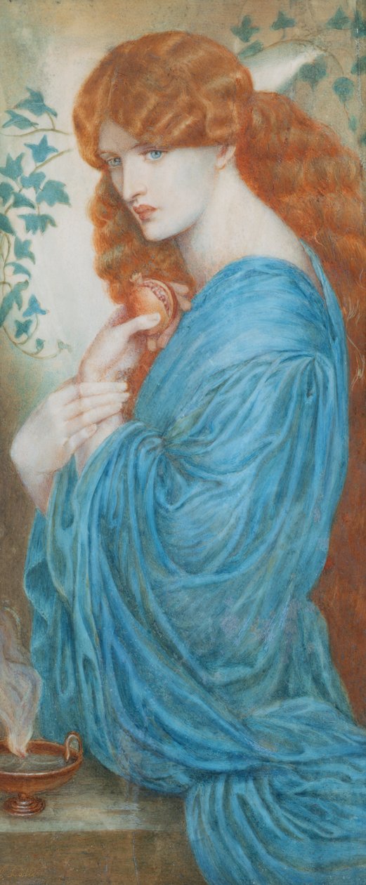 Proserpine etter Gabriel Dante Rossetti, ca. 1890 (wc på elfenben) av A. Corsi Lalli