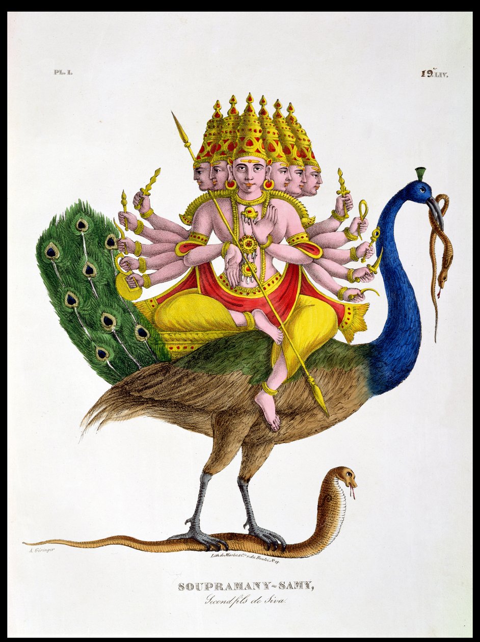 Skanda, gravert av Marlet av A. Geringer