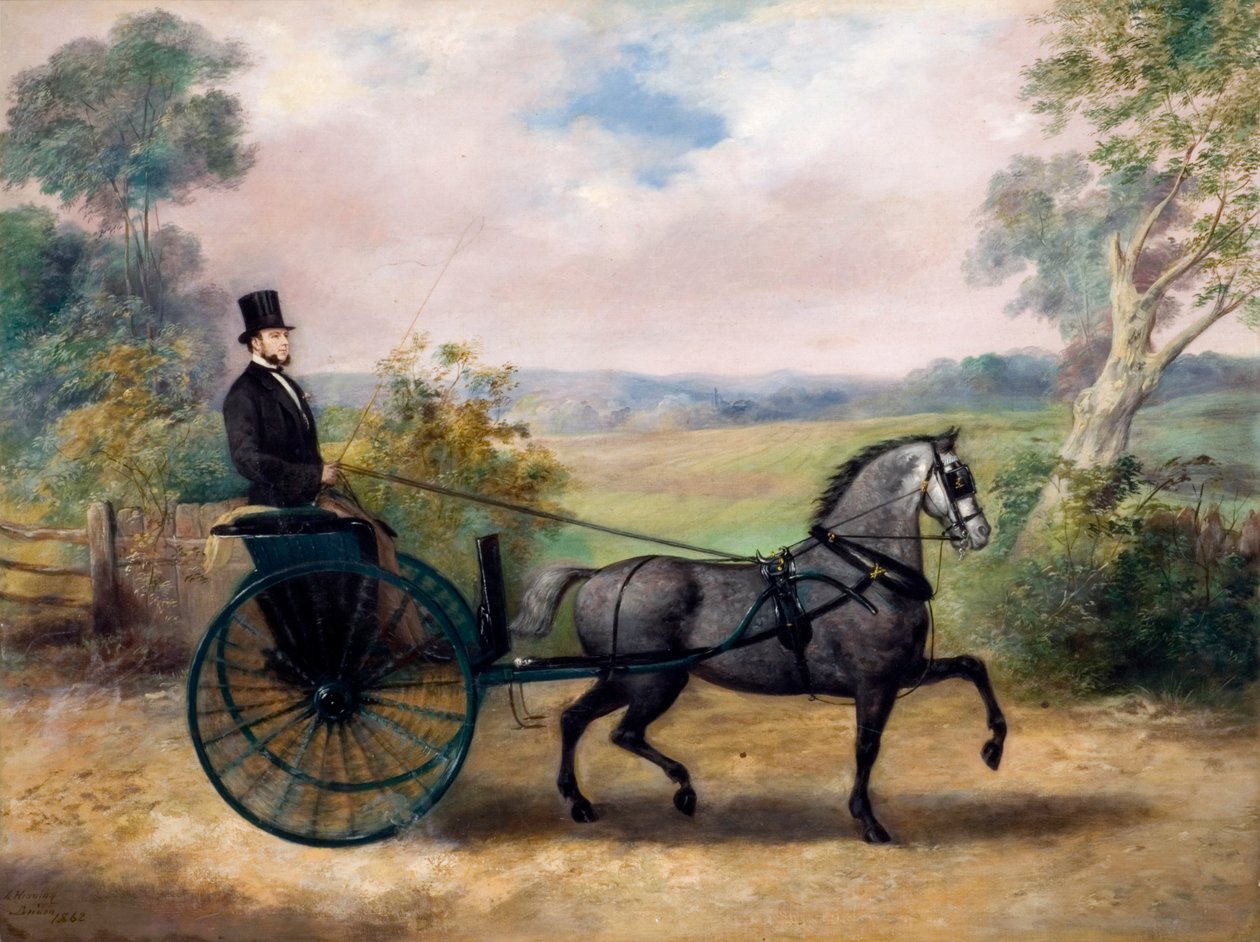 Man in Gig, 1862 av A. Heaning