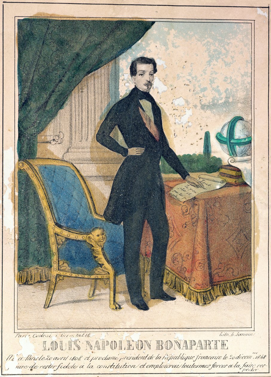 Louis-Napoleon Bonaparte (1808-73) fremtidige Napoleon III, ca. 1849 av A. Jannin