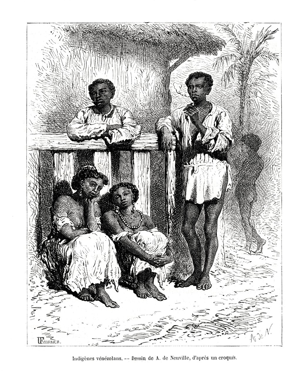Urbefolkning, Venezuela, 1800-tallet av A. de Neuville