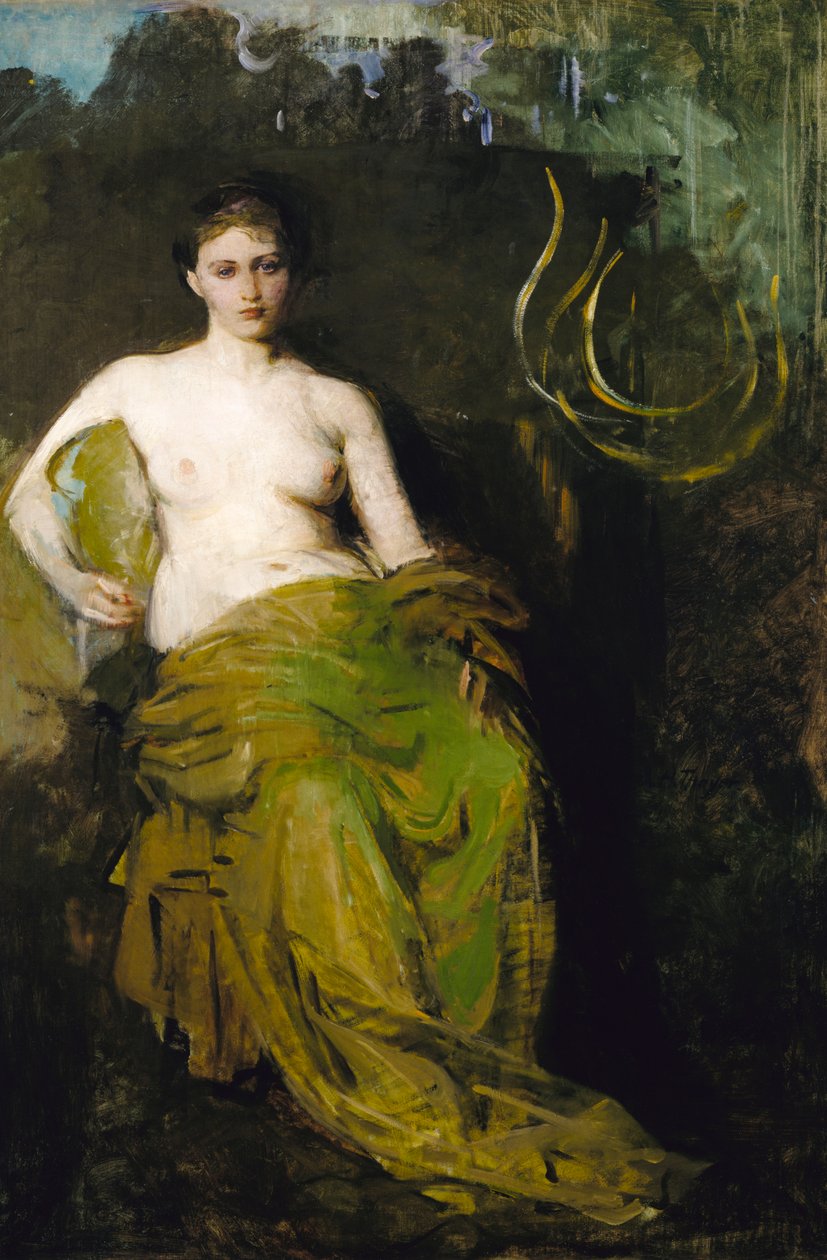 Halv drapert figur, ca. 1885. av Abbott Handerson Thayer