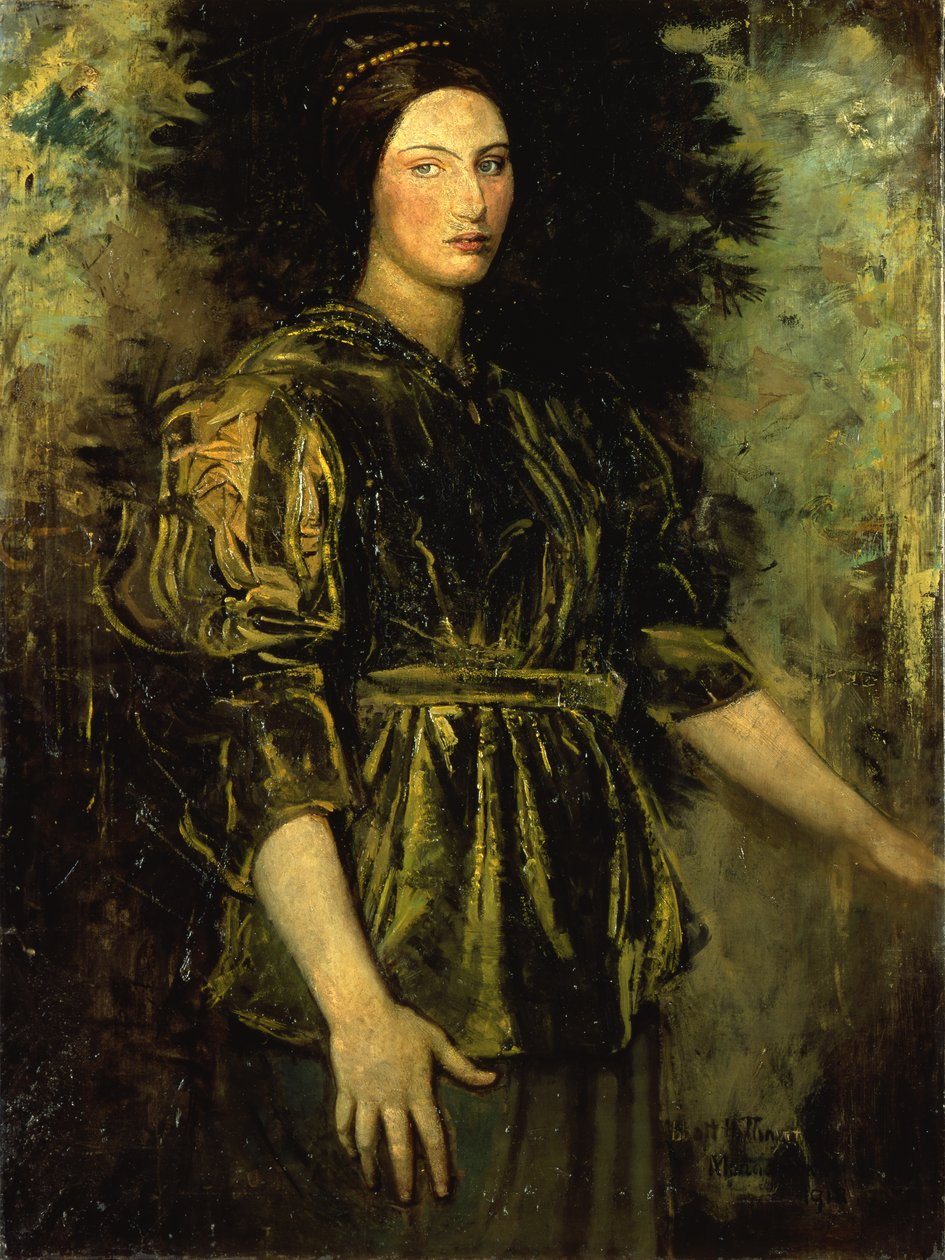 Kvinne i grønn fløyel, 1918 av Abbott Handerson Thayer