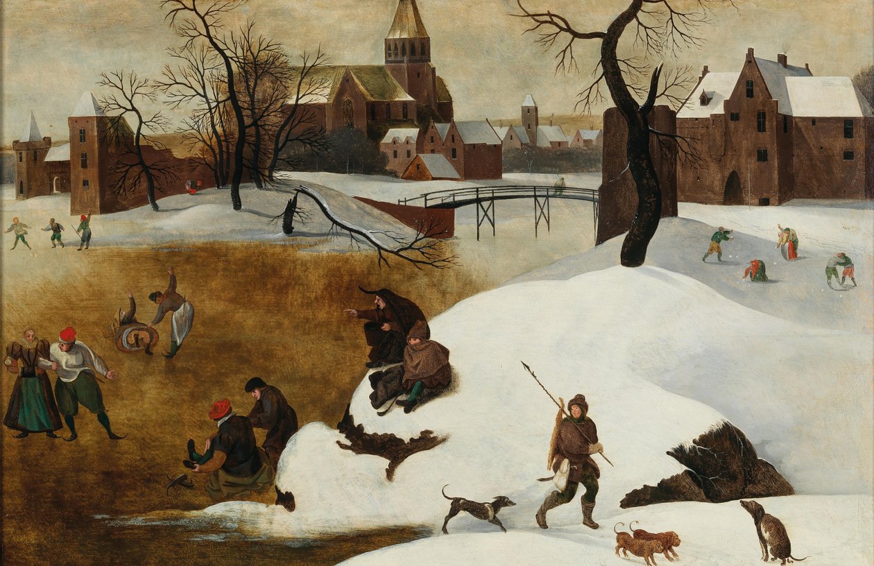Vinterlandskap med skatere. av Abel Grimmer