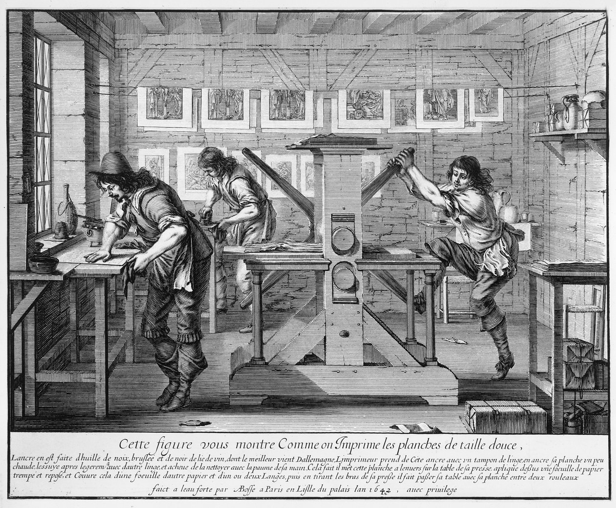Fransk trykkeri, 1642 av Abraham Bosse