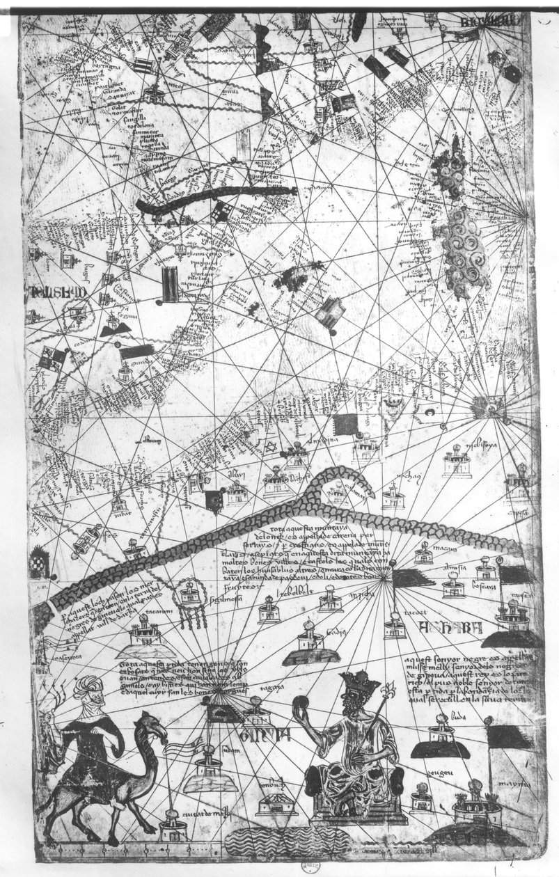Detalj fra Catalan Atlas, 1375 av Abraham Cresques