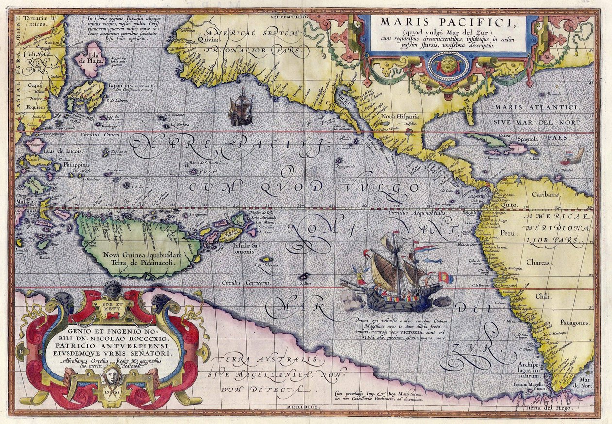 Stillehavet av Abraham Ortelius
