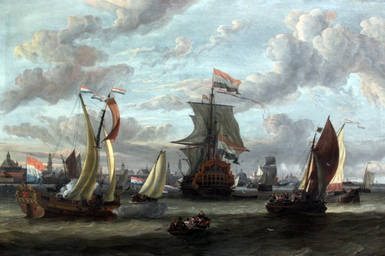 Utsikt over Amsterdam med Ij av Abraham Storck