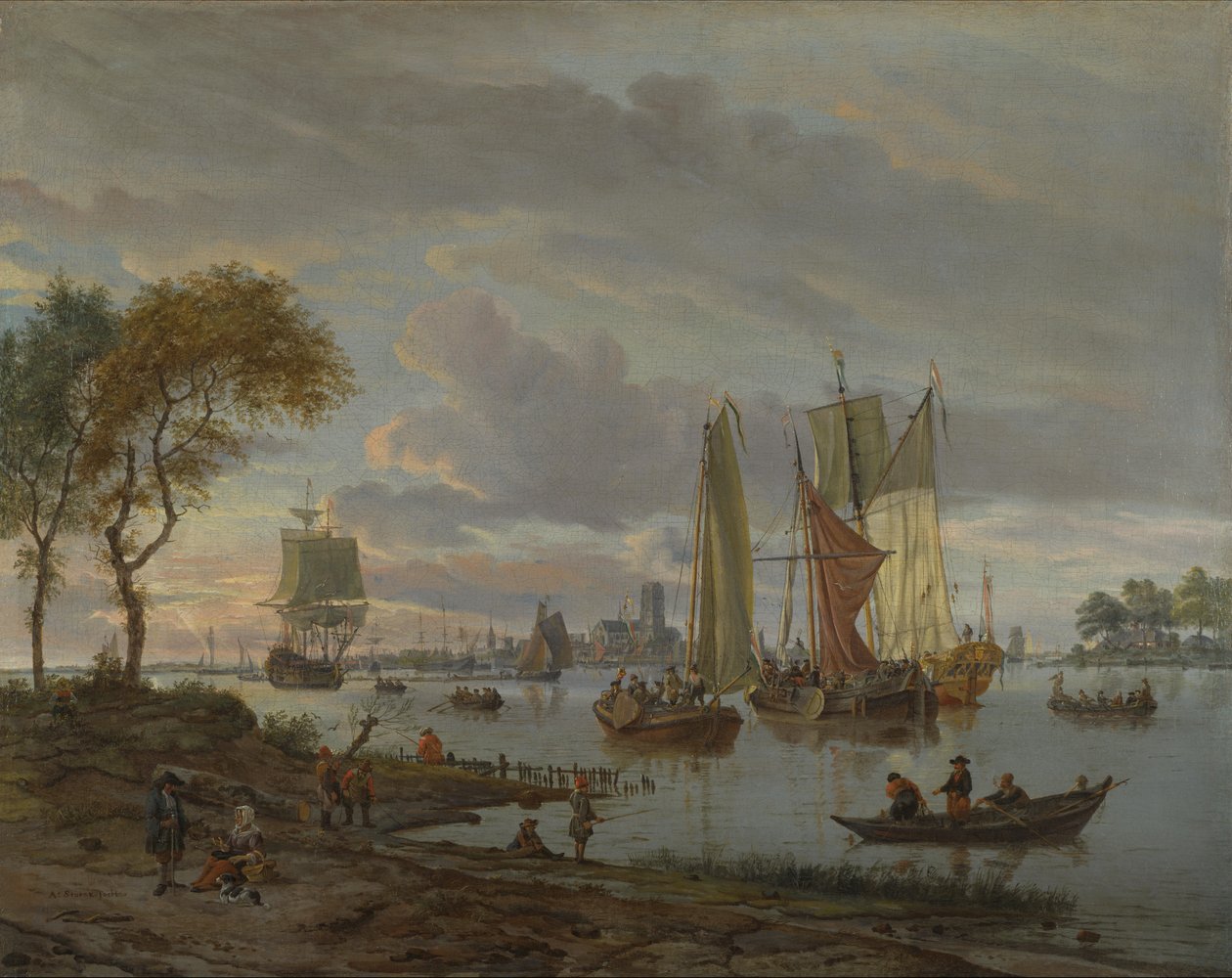Utsikt over en elv av Abraham Storck