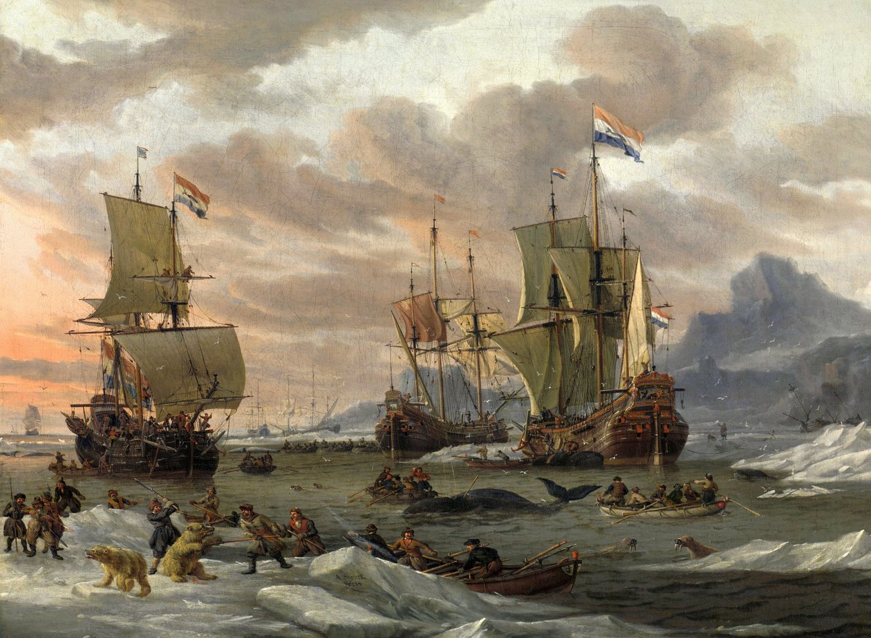 Hvalfangst i polarhavet av Abraham Storck