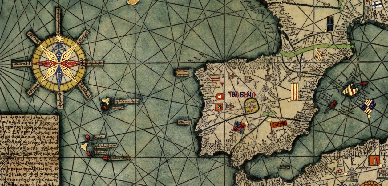 Catalan Atlas, Spania av Abraham (after) Cresques