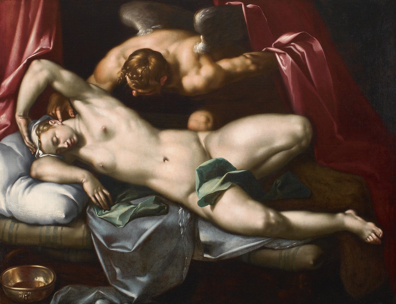 Amor på besøk i Psyche om natten, ca 1590. av Abraham Bloemaert