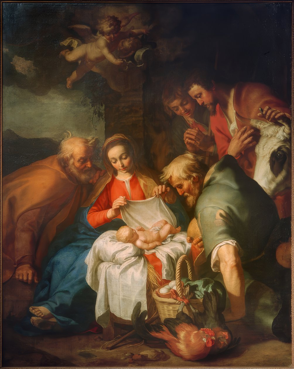 Tilbedelse av hyrdene av Abraham Bloemaert