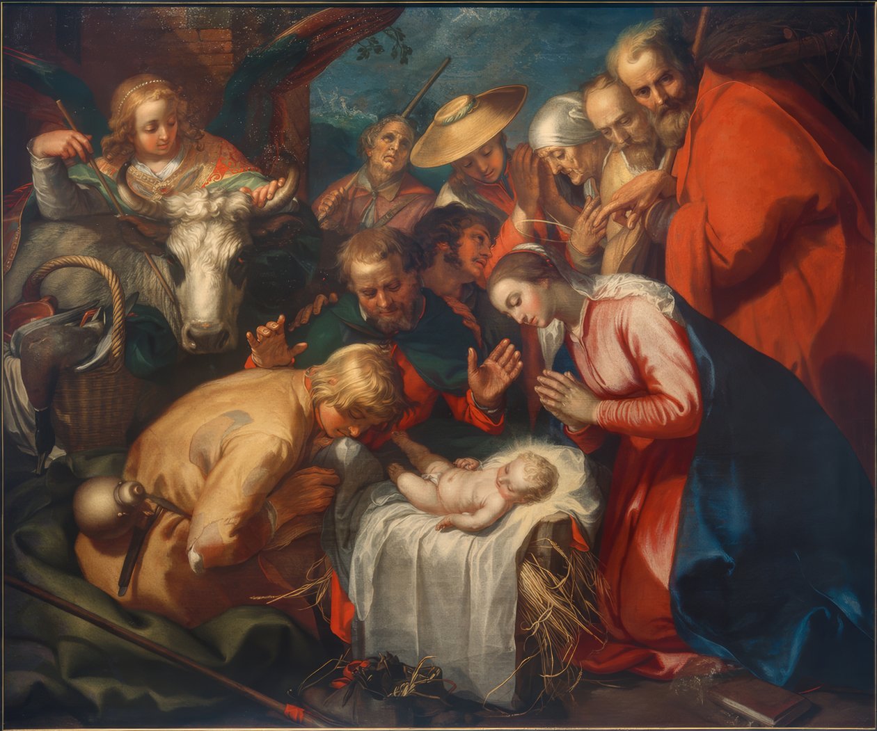 Tilbedelse av hyrdene av Abraham Bloemaert