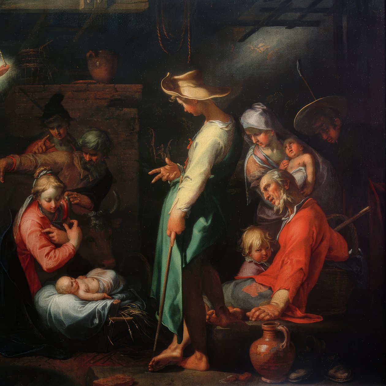 Tilbedelse av hyrdene av Abraham Bloemaert