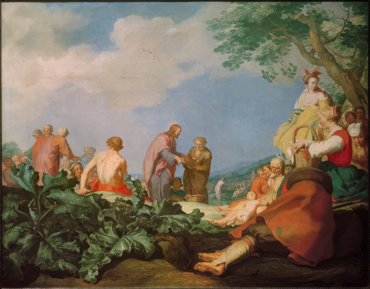 Den fantastiske formering av brød av Abraham Bloemaert