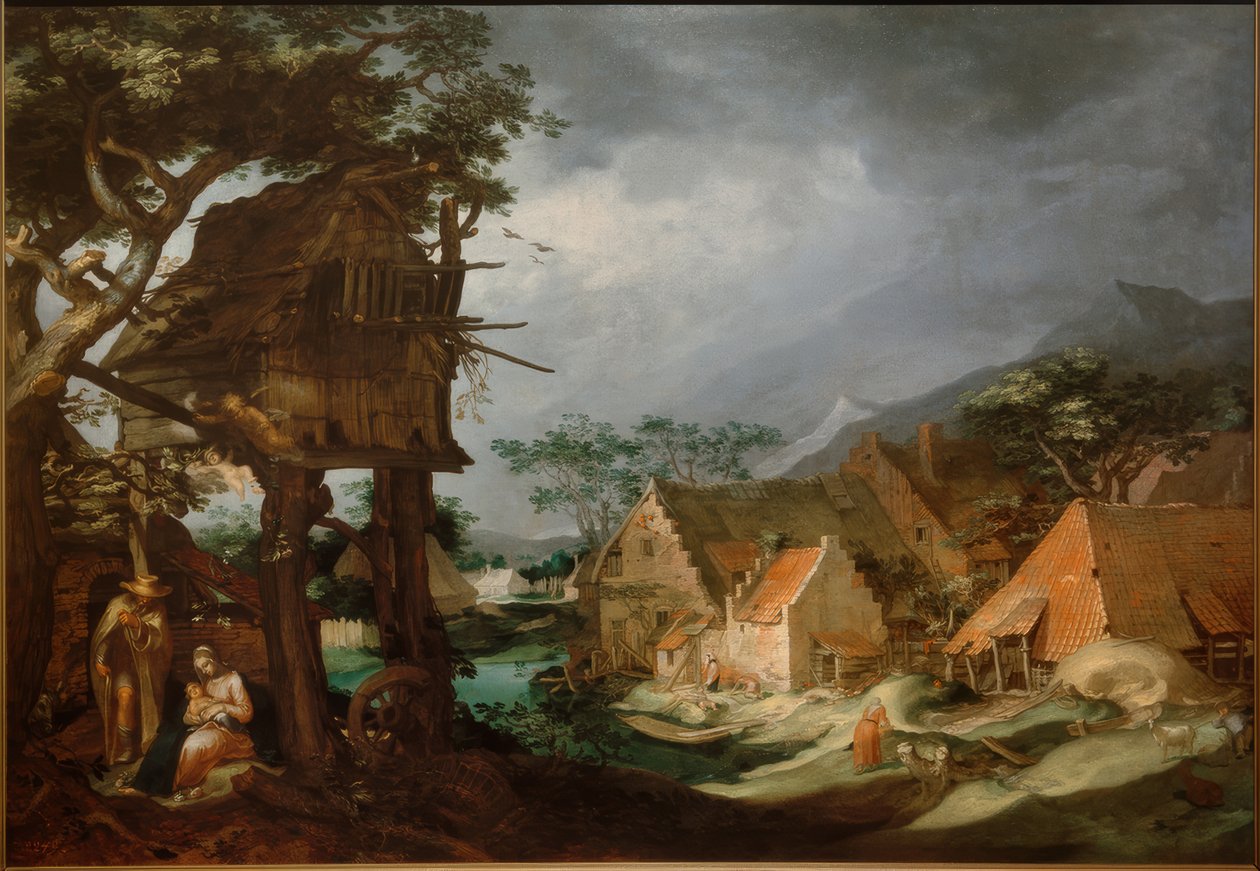 Landskap med hvile på flukt av Abraham Bloemaert