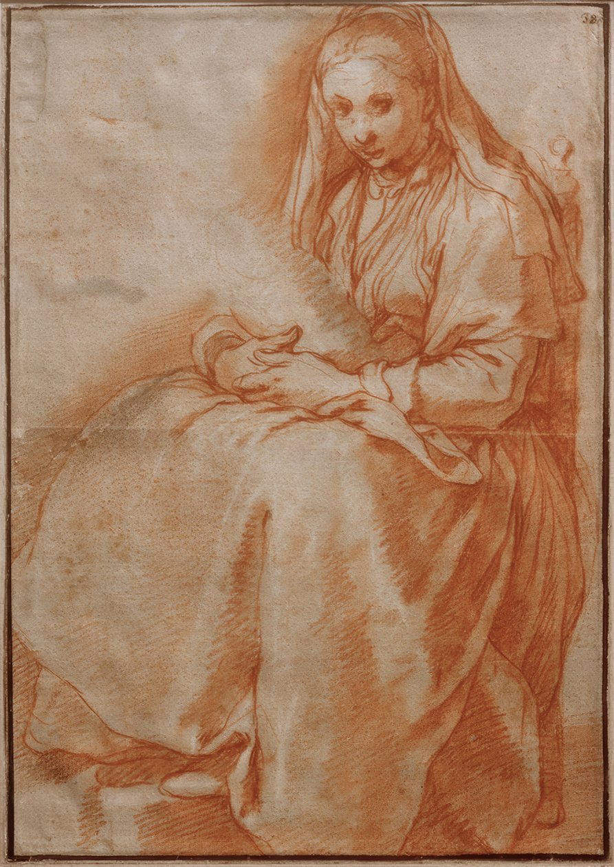 Sittende kvinne med barn av Abraham Bloemaert