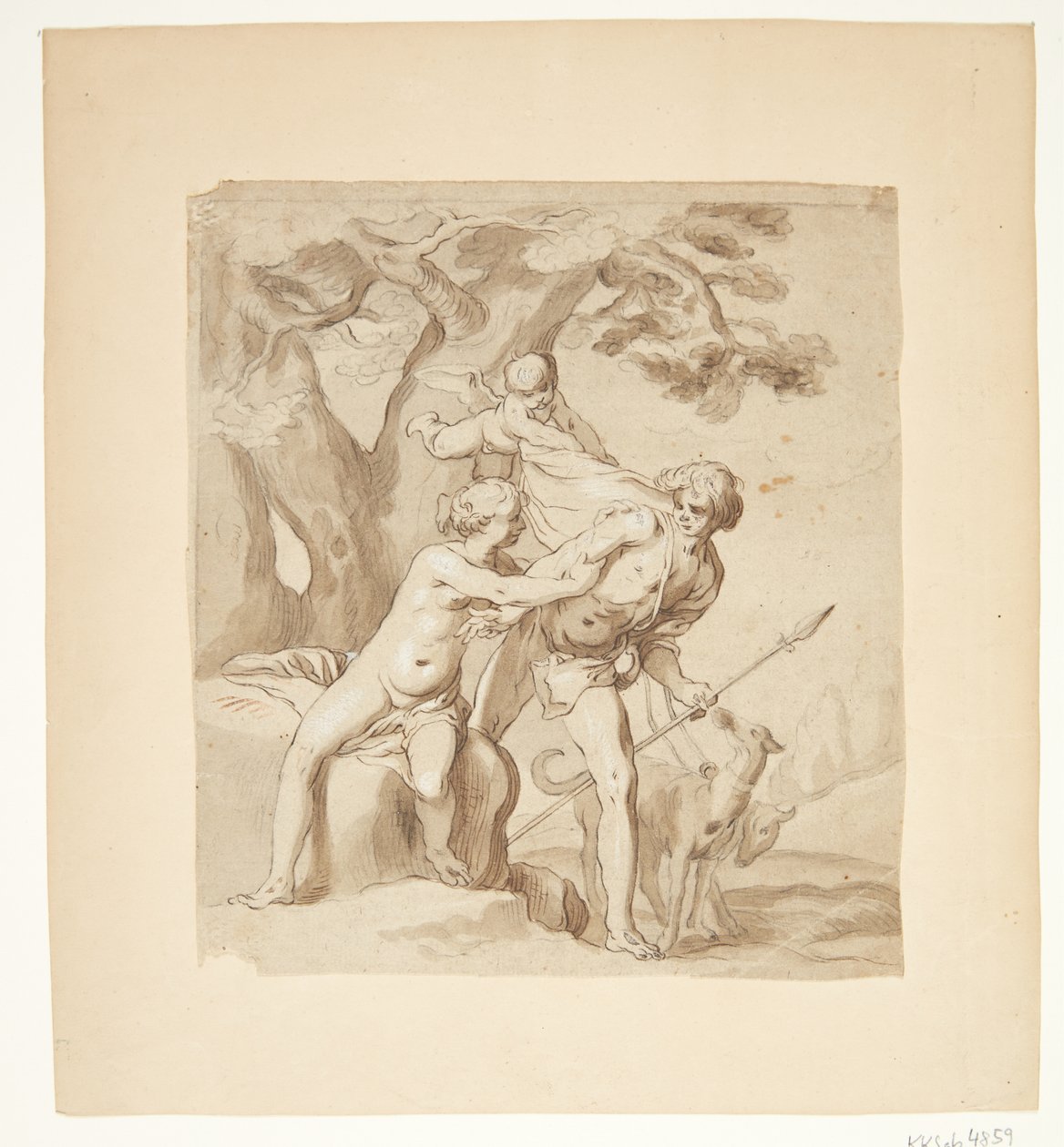 Venus og Adonis av Abraham Bloemaert