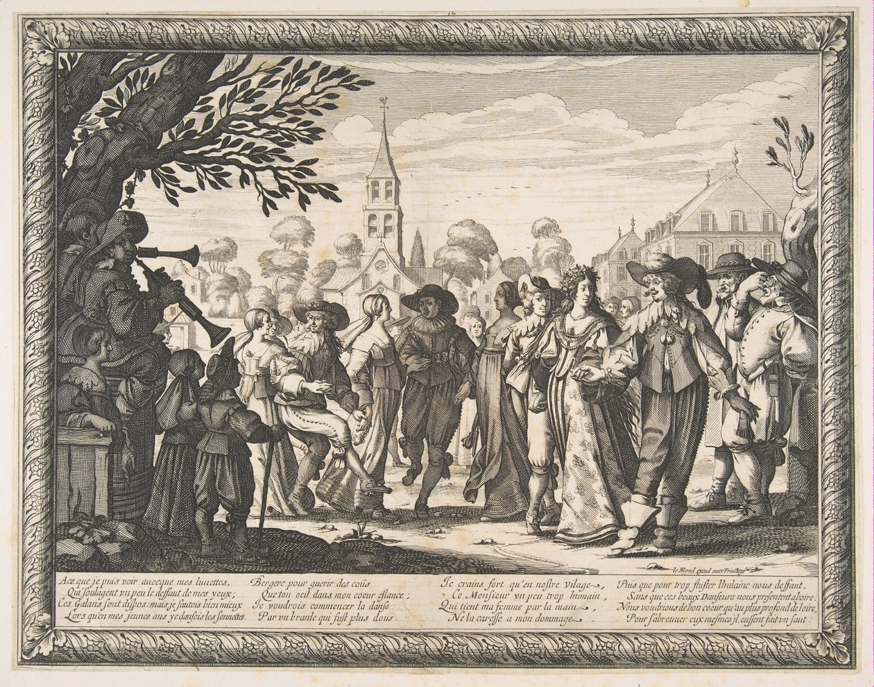 Dans på Village Square, ca. 1633. av Abraham Bosse