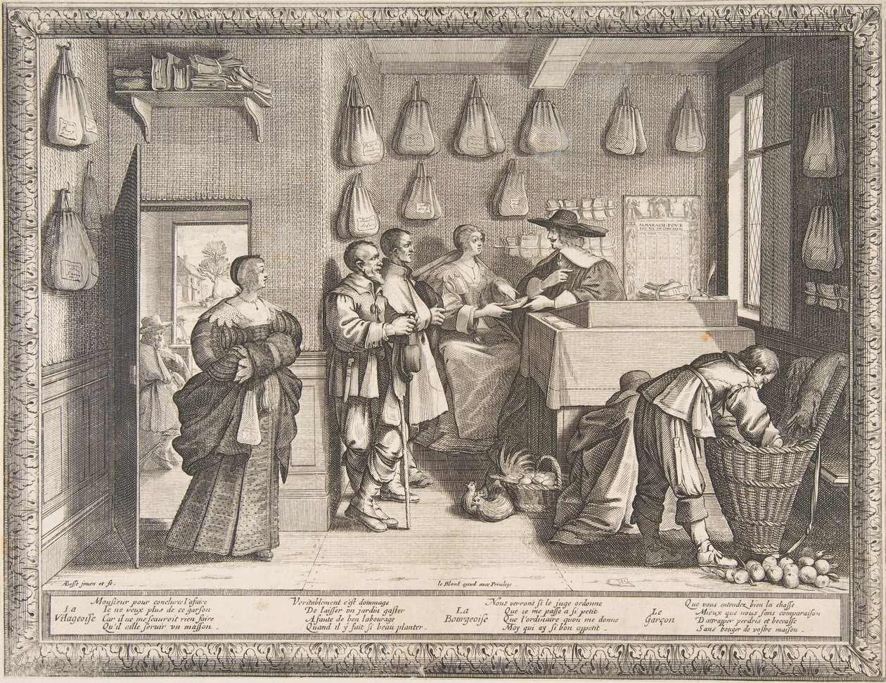Arbeidskontoret, ca. 1633. av Abraham Bosse