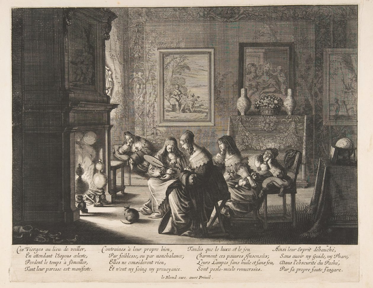 Foolish Virgins Sleeping, ca. 1635. av Abraham Bosse
