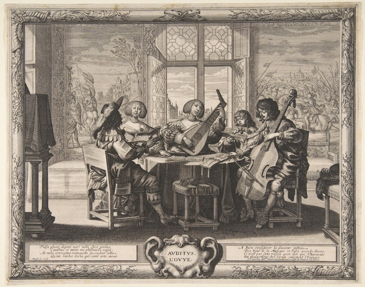 Hørsel, ca. 1638. av Abraham Bosse
